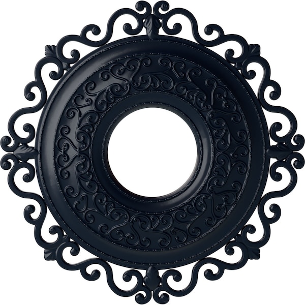 Ekena Millwork Orrington Ceiling Medallion (Fits Canopies up to 6 1/4"), 22"OD x 6 1/4"ID x 1 3/4"P, Midnight Dream CM22ORMDF - main